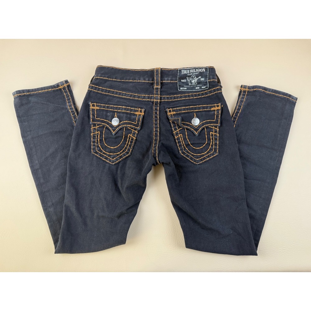 Y2K Streetwear Relaxed Straight Contrast Stitch Jeans 28 True Religion‎